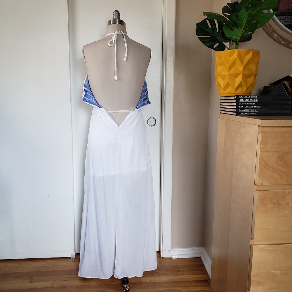 Grecian Arctic Blue Halter Dress Size Small NEW! - Picture 4 of 12
